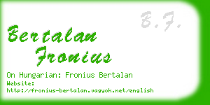 bertalan fronius business card